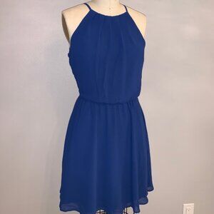 Royal Blue Halter Dress - USED ONCE - XS